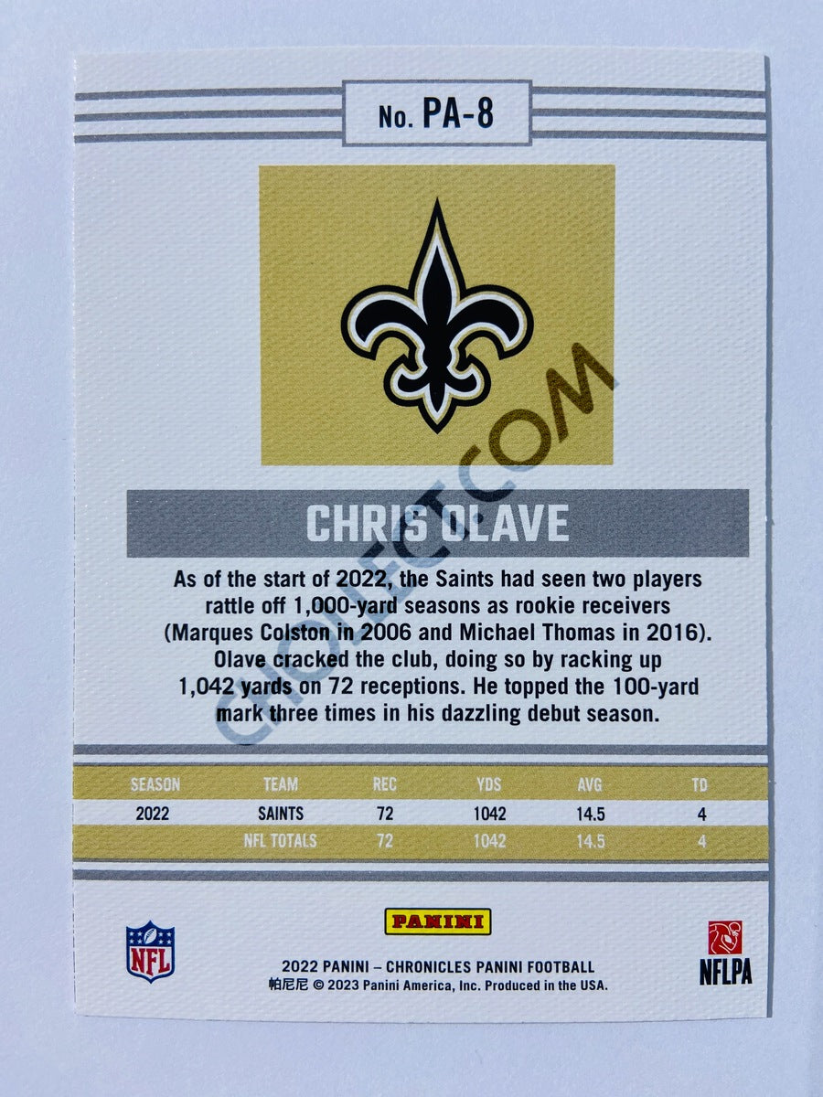 Chris Olave - New Orleans Saints 2022 Panini Chronicles Panini RC Rookie #PA-8