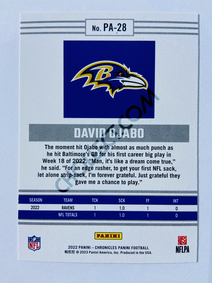 David Ojabo - Baltimore Ravens 2022 Panini Chronicles Panini Pink Parallel RC Rookie #PA-28