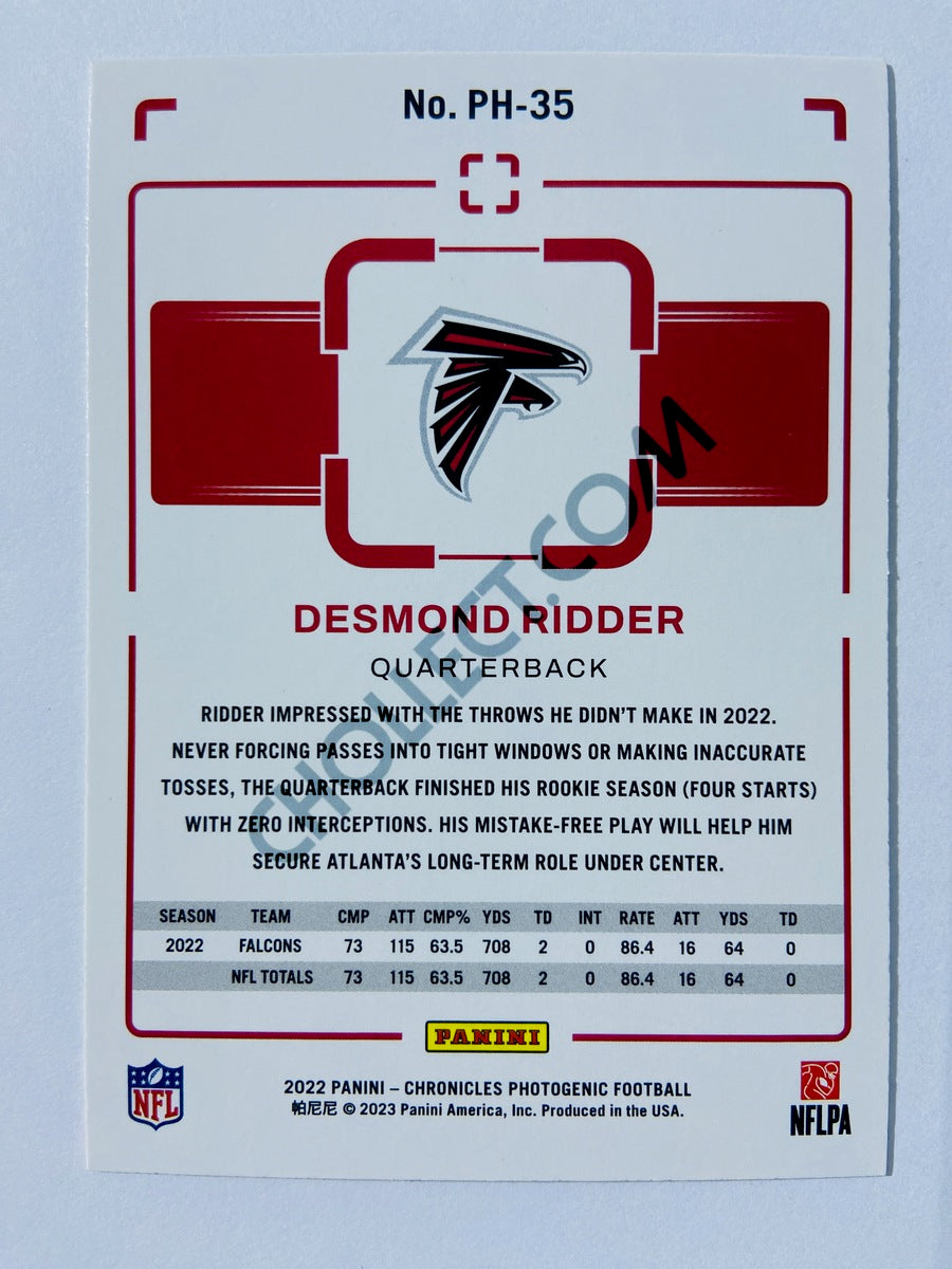 Desmond Ridder - Atlanta Falcons 2022 Panini Chronicles Photogenic RC Rookie #PH-35