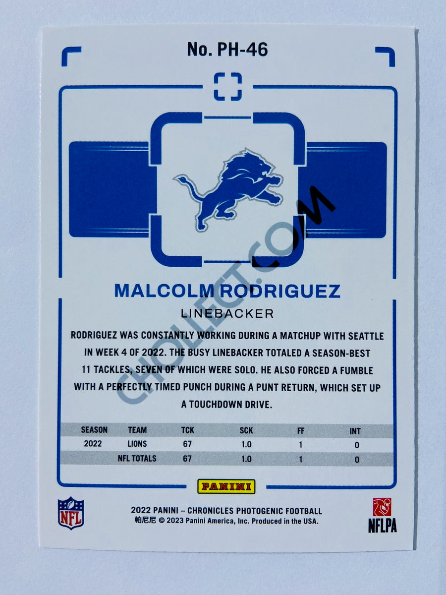 Malcolm Rodriguez - Detroit Lions 2022 Panini Chronicles Photogenic RC Rookie #PH-46