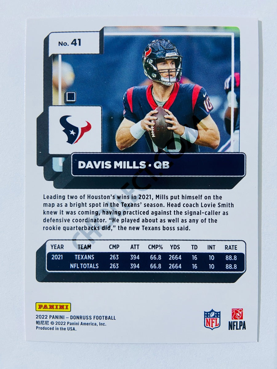 Davis Mills - Houston Texans 2022 Panini Donruss #41