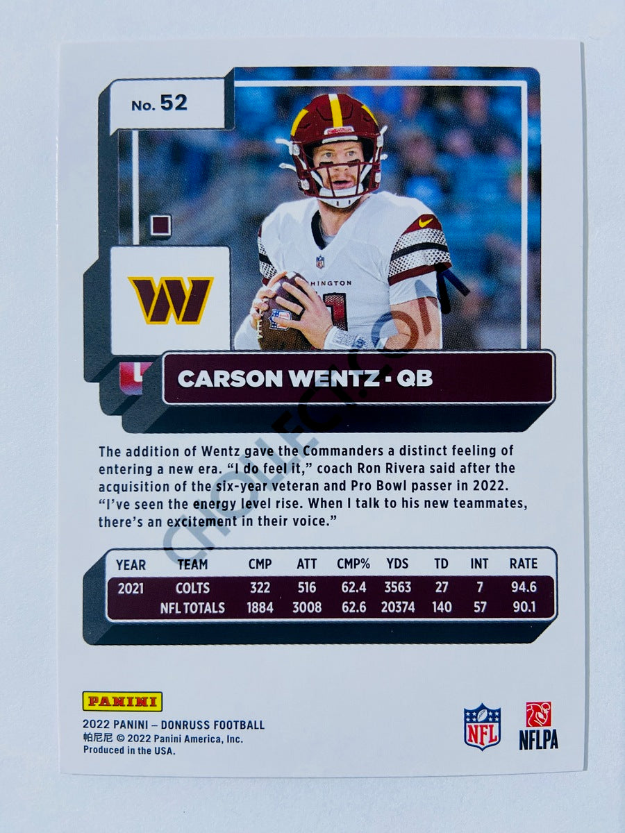 Carson Wentz - Washington Commanders 2022 Panini Donruss #52