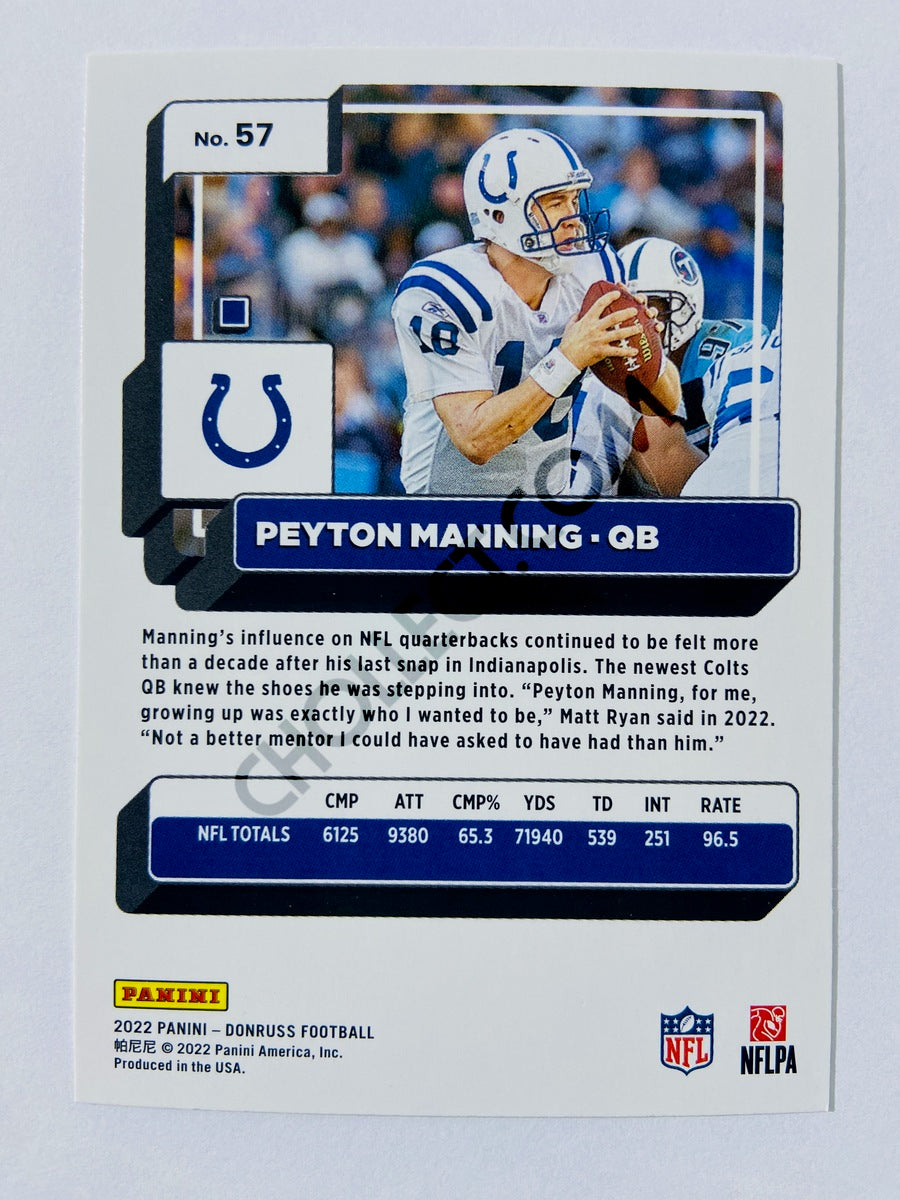 Peyton Manning - Indianapolis Colts 2022 Panini Donruss #57