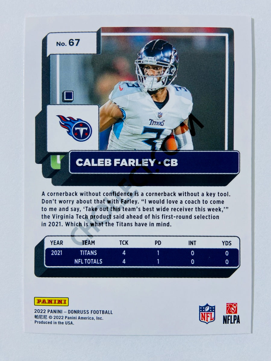 Caleb Farley - Tennessee Titans 2022 Panini Donruss #67