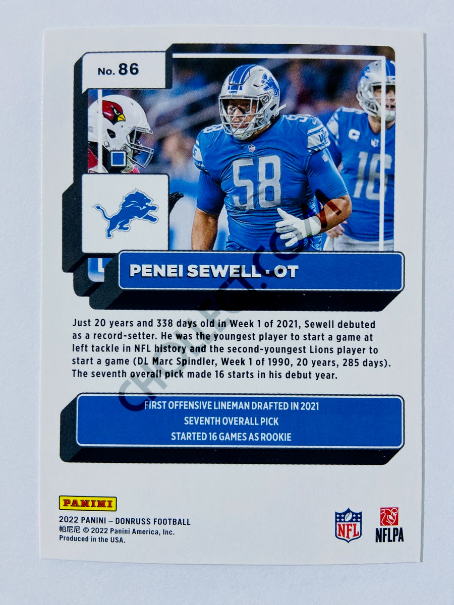 Penei Sewell - Detroit Lions 2022 Panini Donruss #86