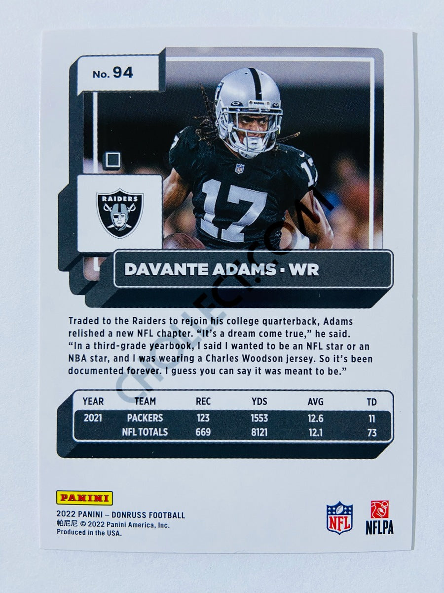 Davante Adams - Las Vegas Raiders 2022 Panini Donruss #94