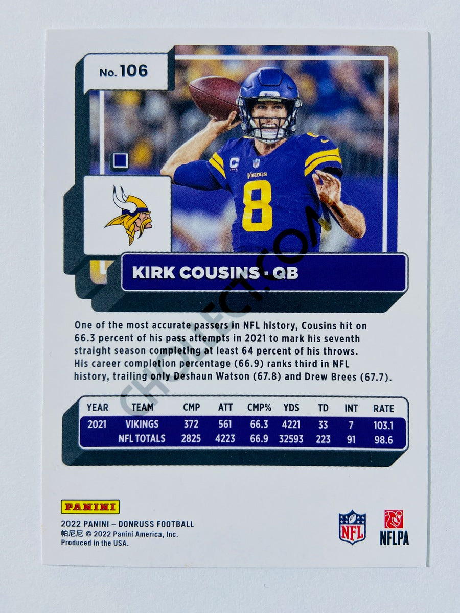 Kirk Cousins - Minnesota Vikings 2022 Panini Donruss #106