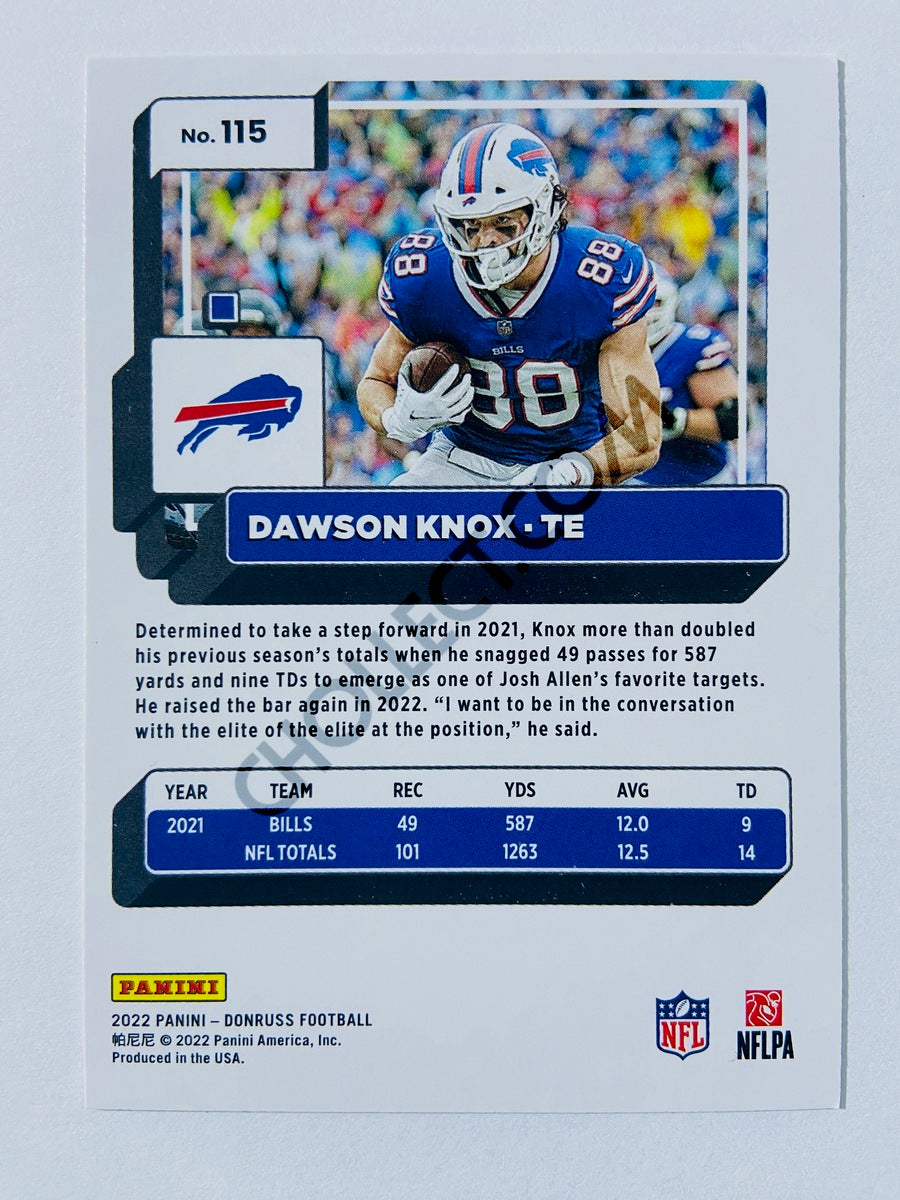 Dawson Knox - Buffalo Bills 2022 Panini Donruss #115