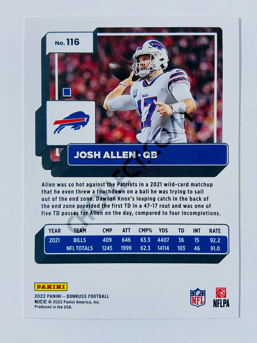 Josh Allen - Buffalo Bills 2022 Panini Donruss #116