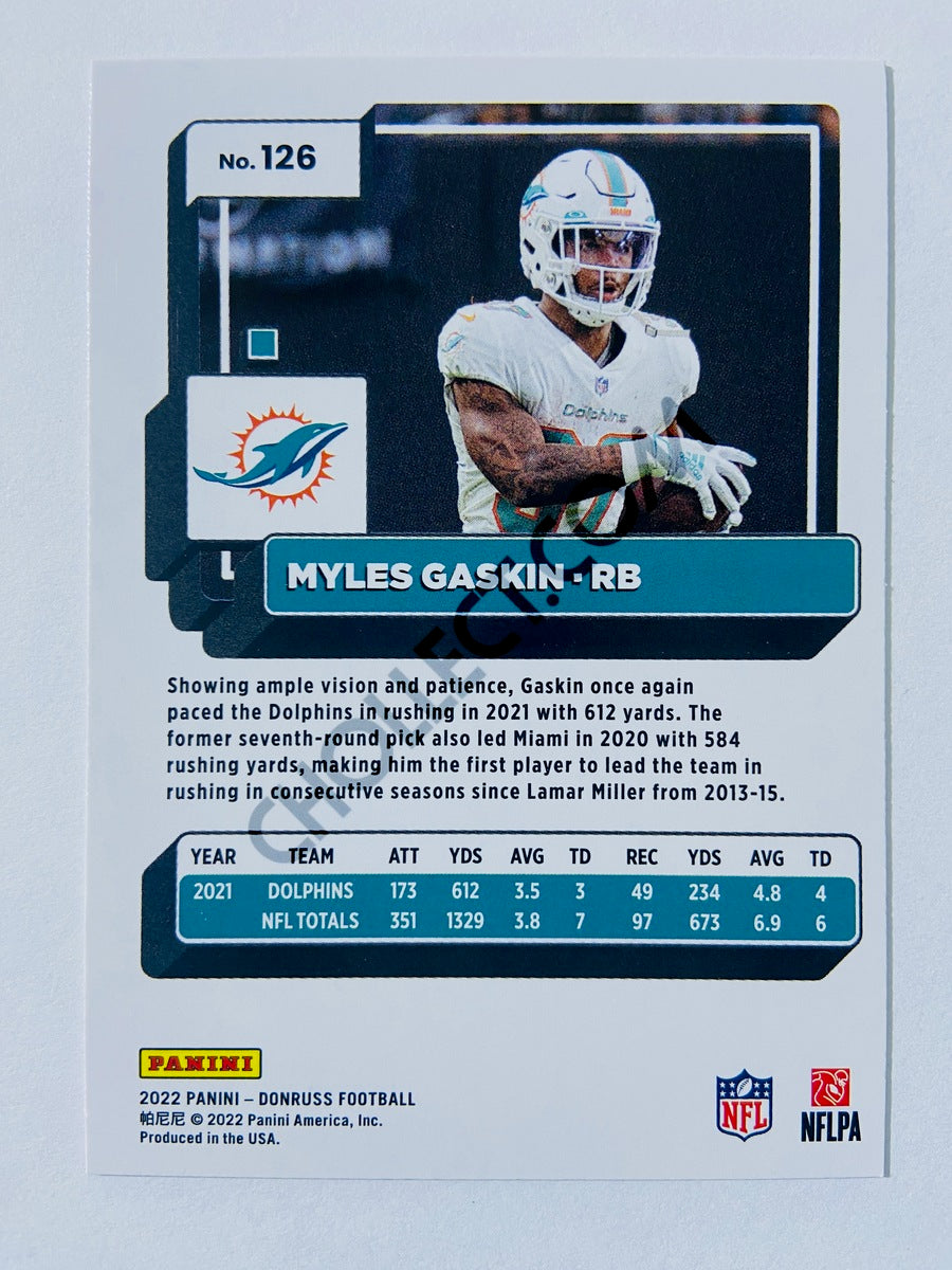 Myles Gaskin - Miami Dolphins 2022 Panini Donruss #126