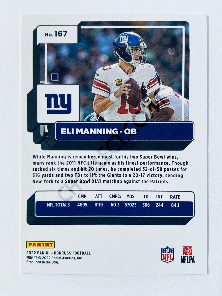 Eli Manning - New York Giants 2022 Panini Donruss #167