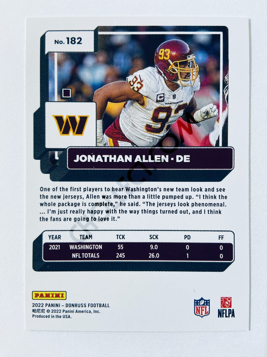 Jonathan Allen - Washington Commanders 2022 Panini Donruss #182