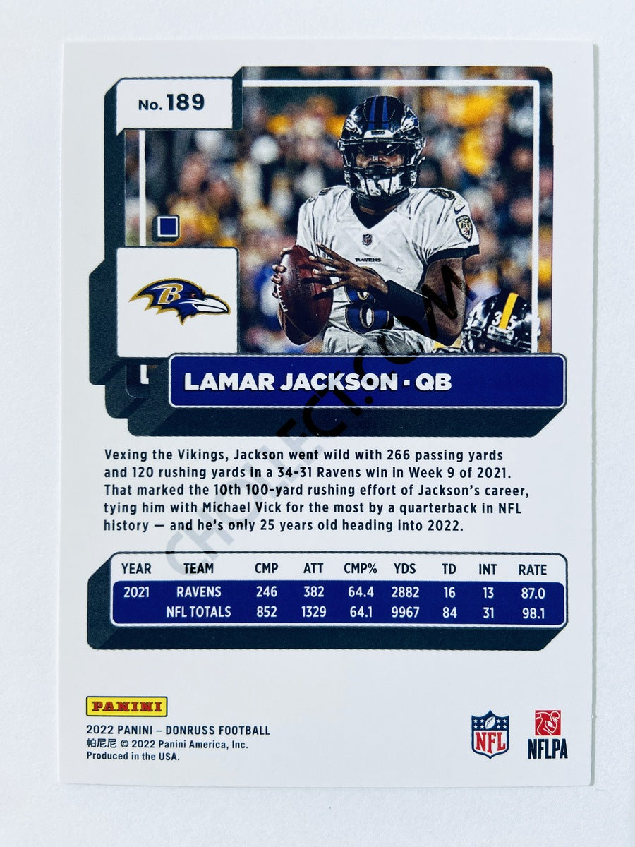 Lamar Jackson - Baltimore Ravens 2022 Panini Donruss #189