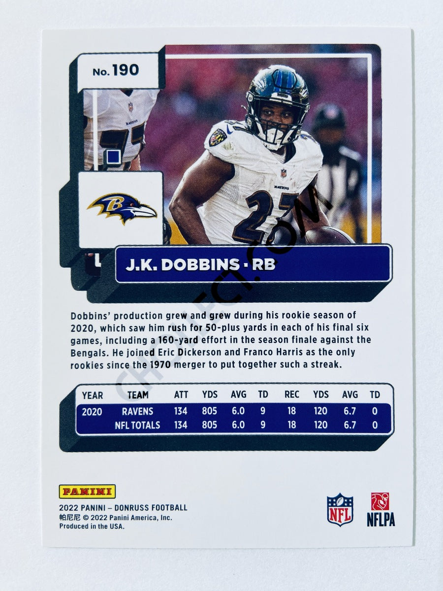 J.K. Dobbins - Baltimore Ravens 2022 Panini Donruss #190