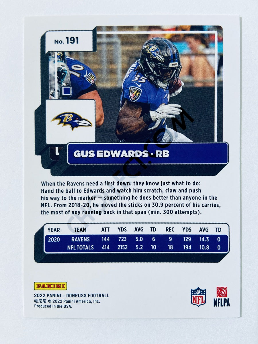 Gus Edwards - Baltimore Ravens 2022 Panini Donruss #191