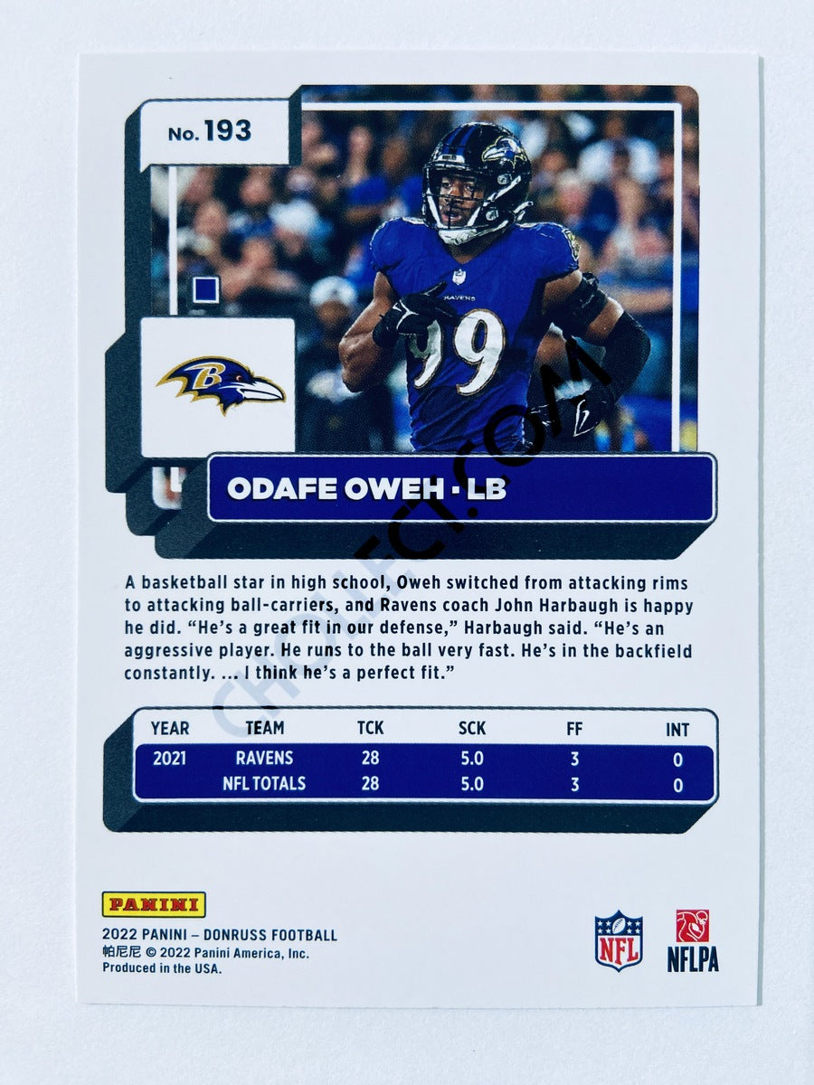 Odafe Oweh - Baltimore Ravens 2022 Panini Donruss #193