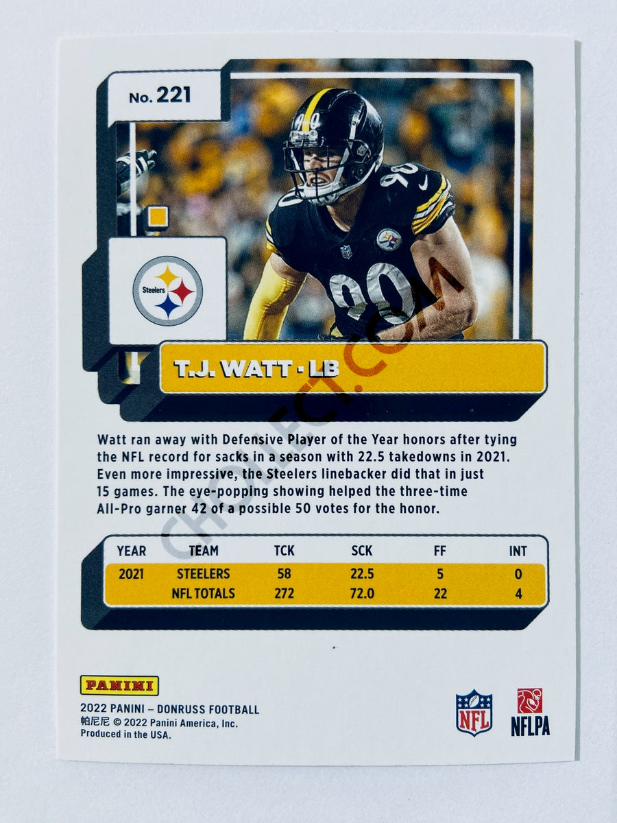 T.J. Watt - Pittsburgh Steelers 2022 Panini Donruss #221