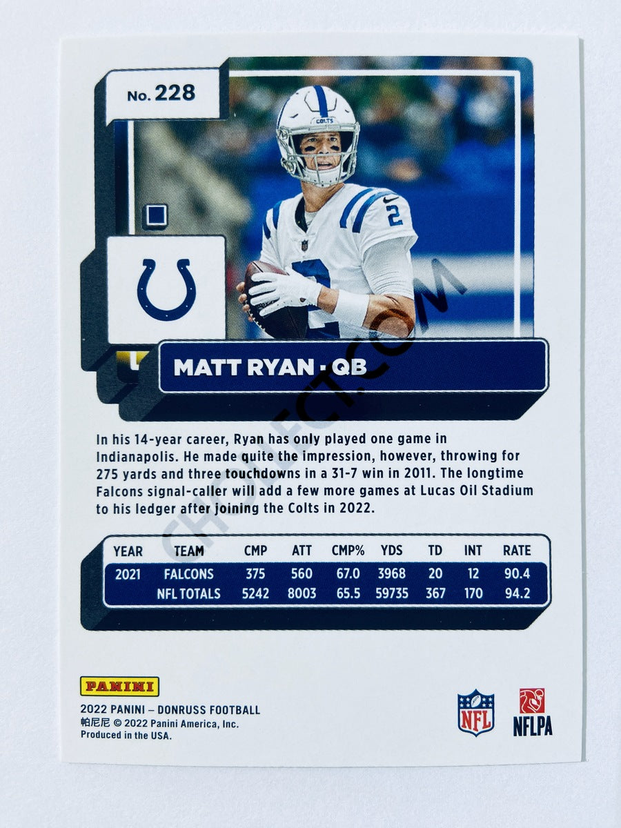 Matt Ryan - Indianapolis Colts 2022 Panini Donruss #228