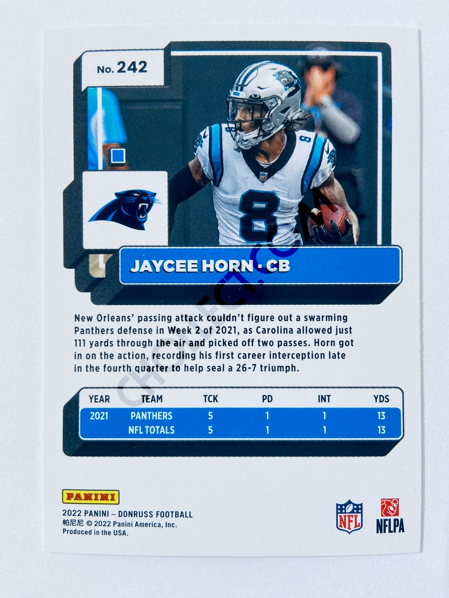 Jaycee Horn - Carolina Panthers 2022 Panini Donruss #242