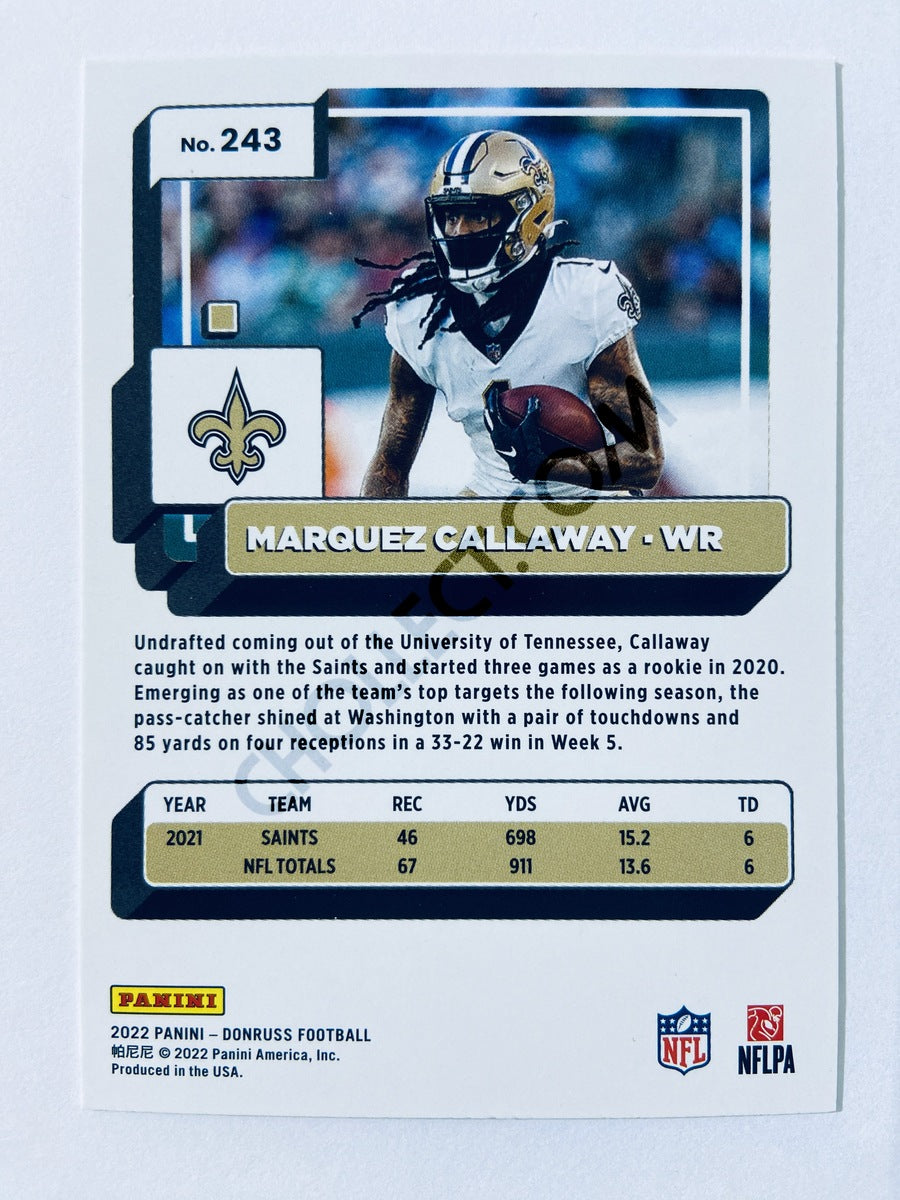 Marquez Callaway - New Orleans Saints 2022 Panini Donruss #243