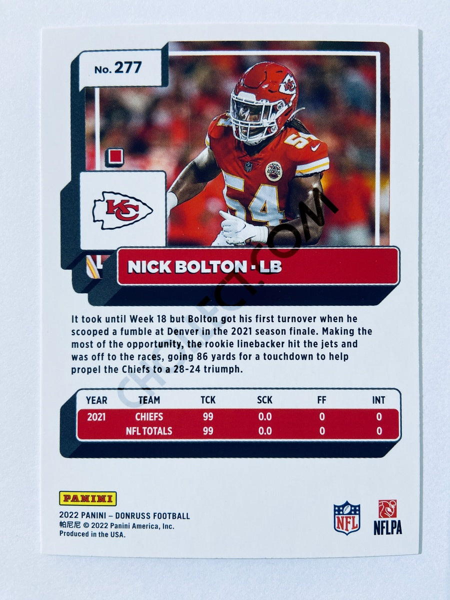 Nick Bolton - Kansas City Chiefs 2022 Panini Donruss #277