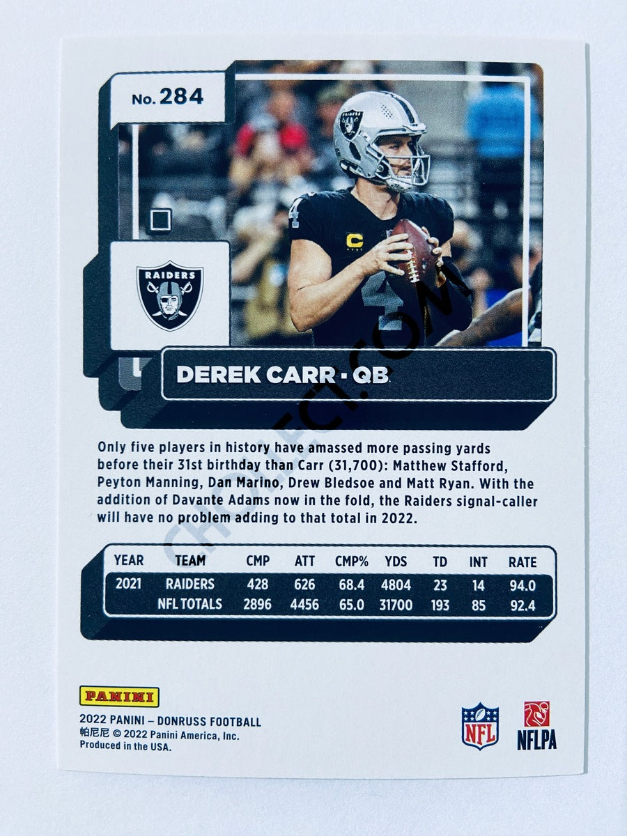 Derek Carr - Las Vegas Raiders 2022 Panini Donruss #284