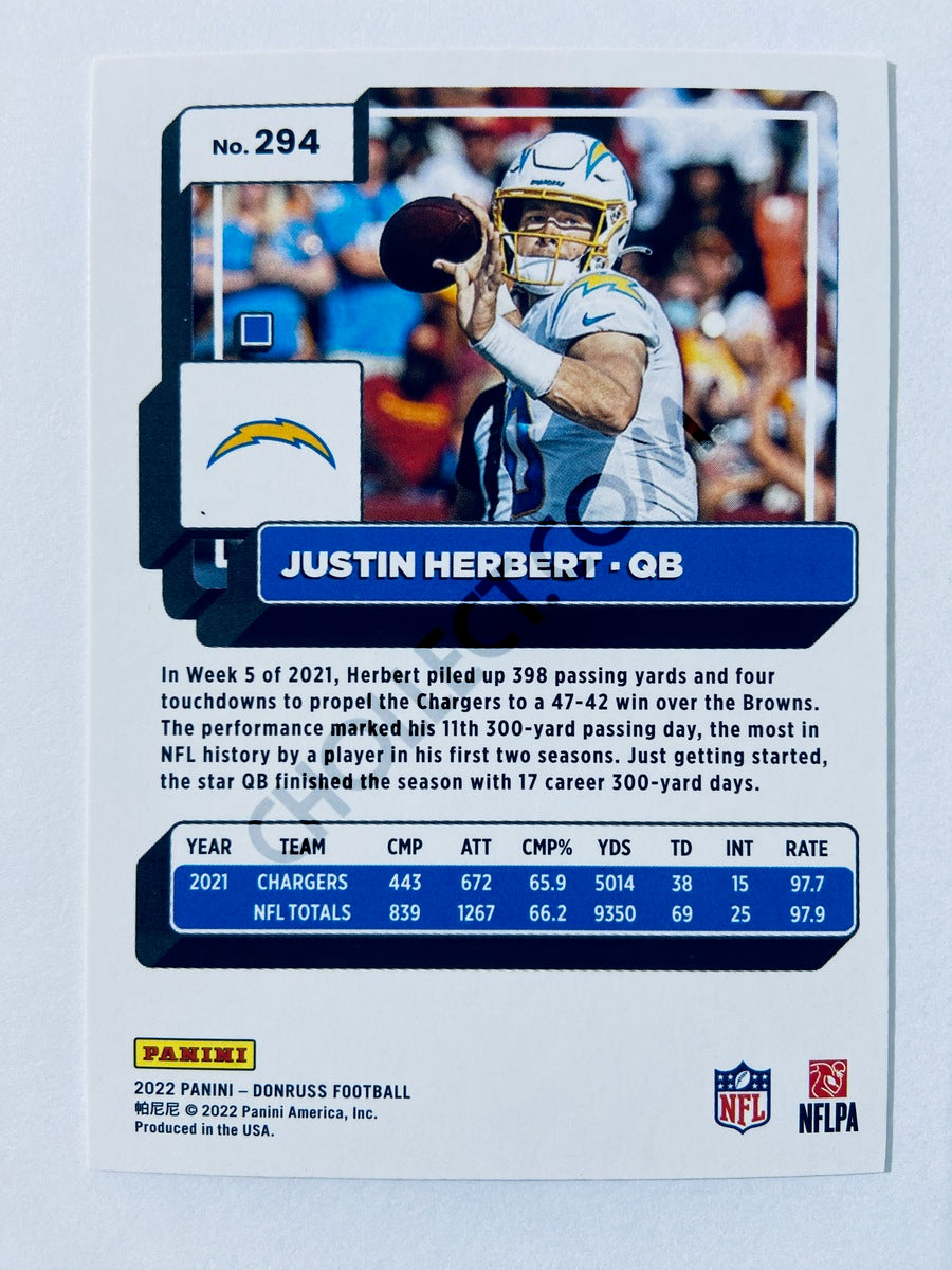 Justin Herbert - Los Angeles Chargers 2022 Panini Donruss #294