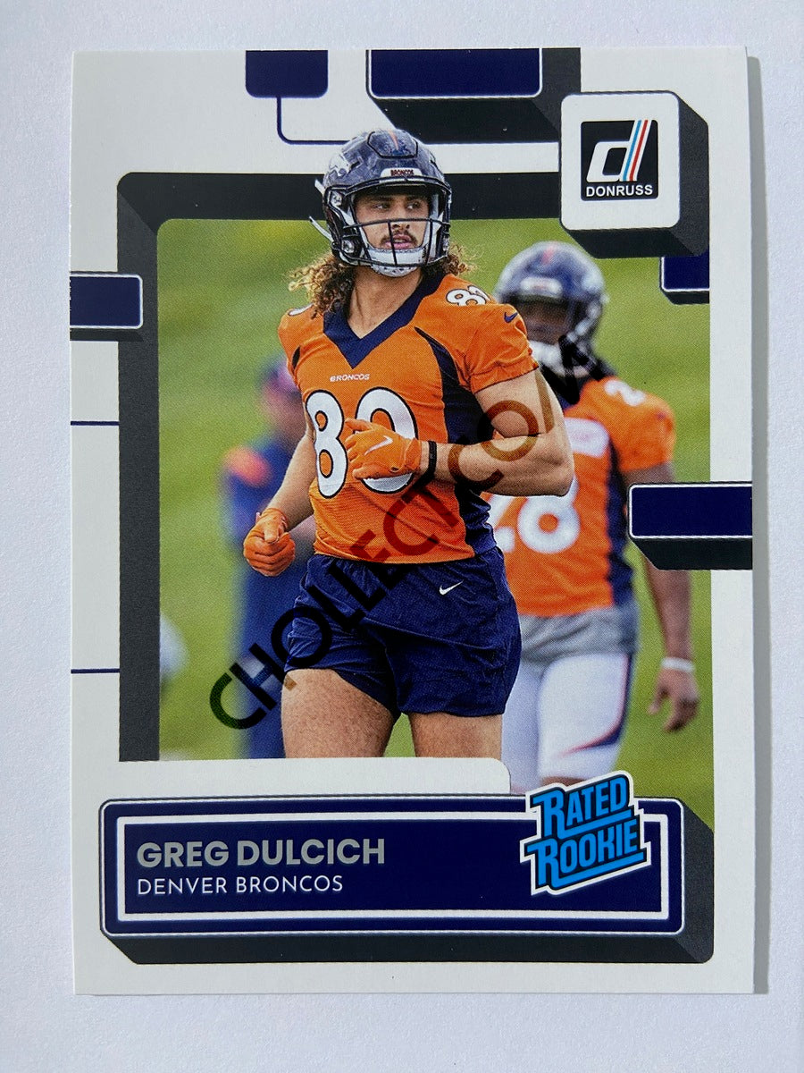 Greg Dulcich - Denver Broncos 2022 Panini Donruss Rated Rookie #385