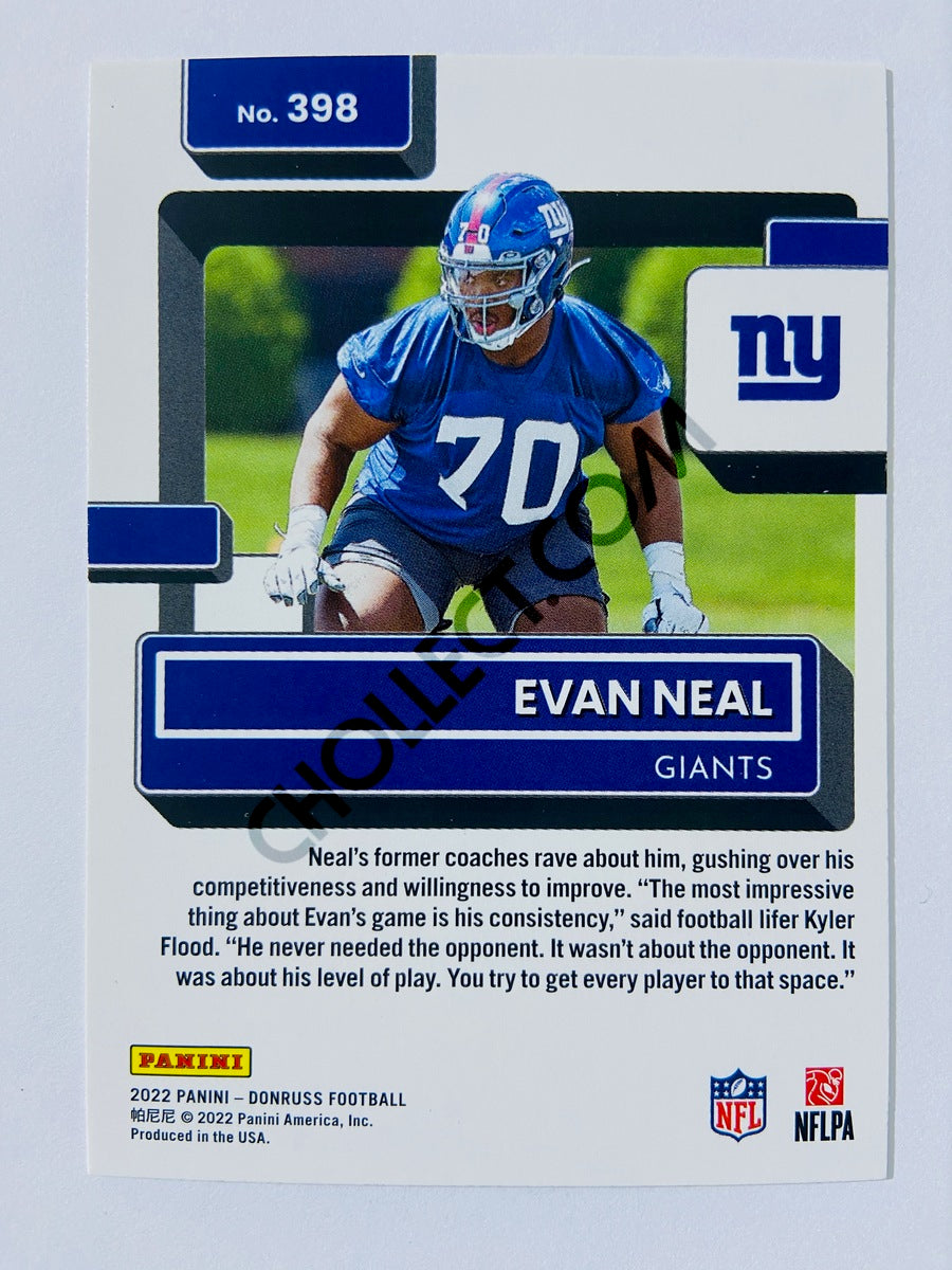 Evan Neal - New York Giants 2022 Panini Donruss Rated Rookie #398