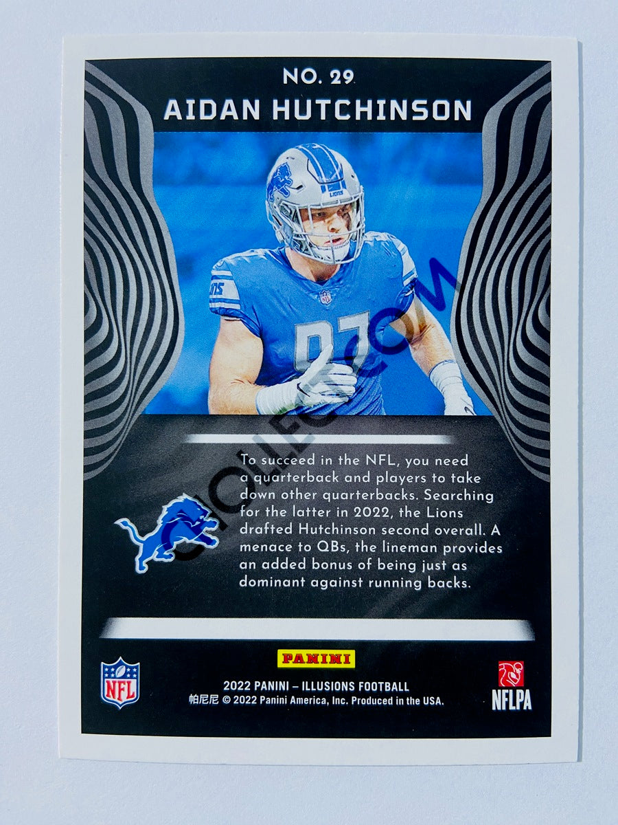 AIDAN HUTCHINSON 2022 Panini Illusions RC Jersey Card Detroit Lions #II-AH