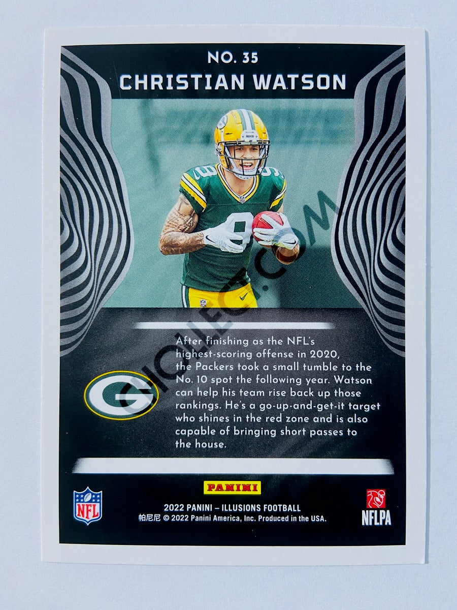 Christian Watson - Green Bay Packers 2022 Panini Illusions Dots Parallel RC Rookie #35