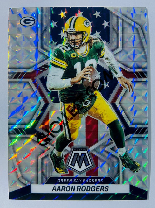 Aaron Rodgers - Green Bay Packers 2022 Panini Mosaic National Pride Mosaic Prizm Parallel #252