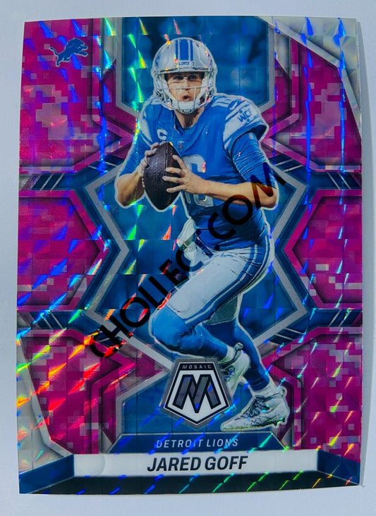 Jared Goff - Detroit Lions 2022 Panini Mosaic Pink Camo Parallel #64