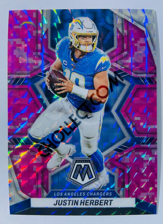 Justin Herbert - Los Angeles Chargers 2022 Panini Mosaic Pink Camo Parallel #101