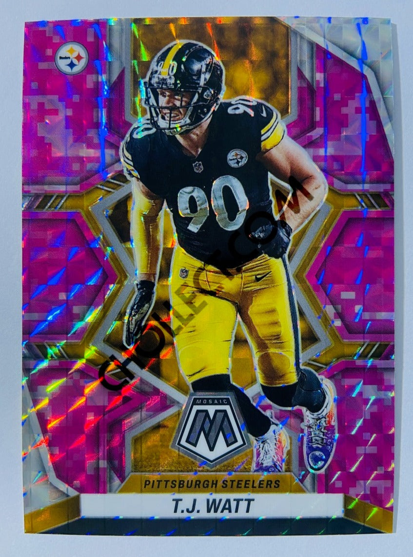 T.J. Watt - Pittsburgh Steelers 2022 Panini Mosaic Pink Camo Parallel #167