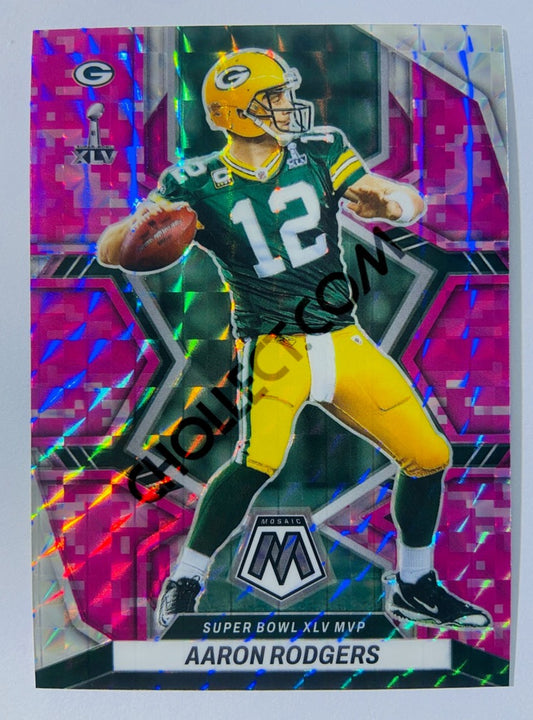 Aaron Rodgers - Green Bay Packers 2022 Panini Mosaic Super Bowl MVPs Pink Camo Prizm Parallel #294