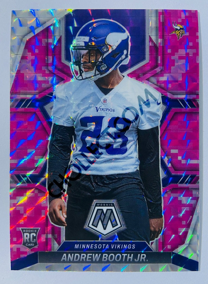 Andrew Booth Jr. - Minnesota Vikings 2022 Panini Mosaic Pink Camo Parallel RC Rookie #386