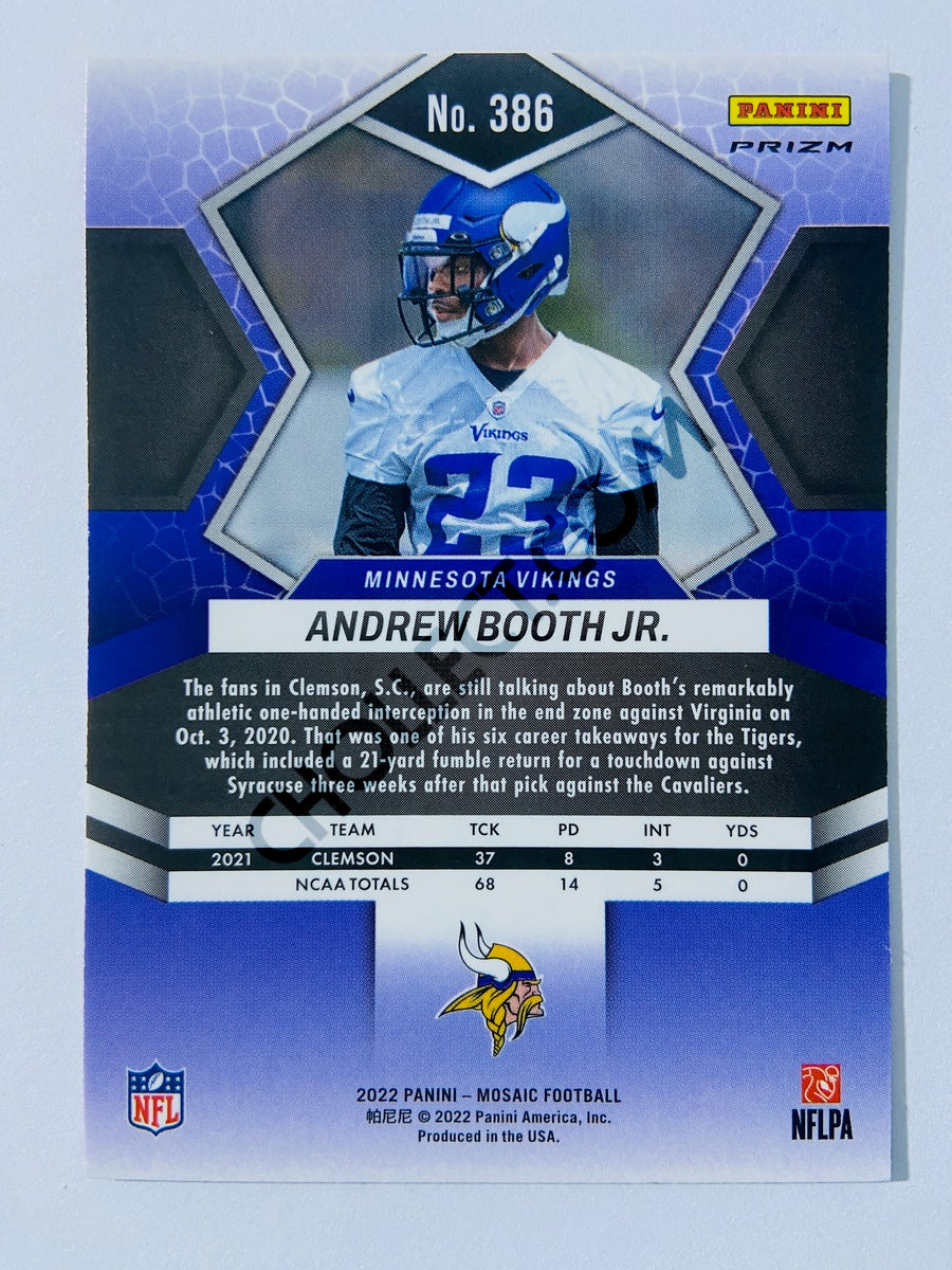 Andrew Booth Jr. - Minnesota Vikings 2022 Panini Mosaic Pink Camo Parallel RC Rookie #386