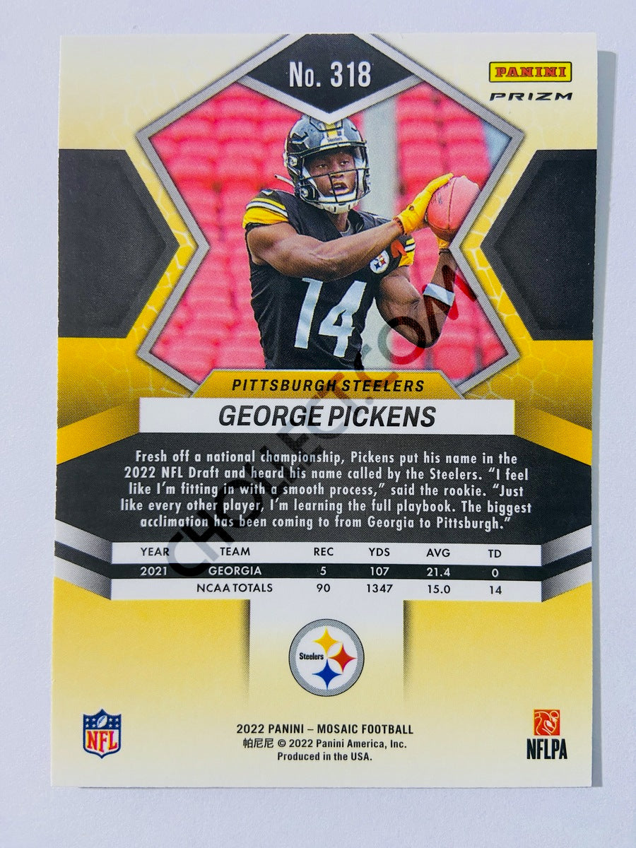 George Pickens - Pittsburgh Steelers 2022 Panini Mosaic Green Prizm Parallel #318