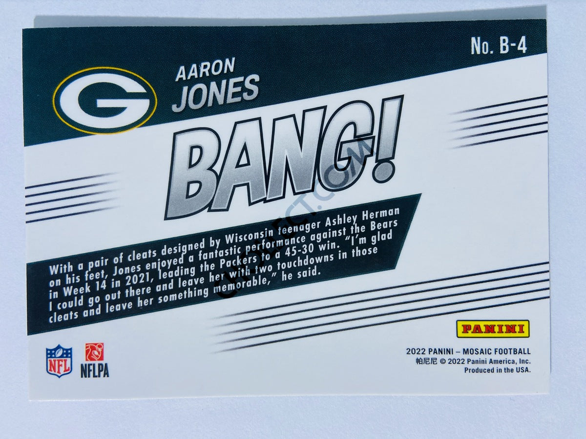 Aaron Jones - Green Bay Packers 2022 Panini Mosaic Bang! Insert #B-4