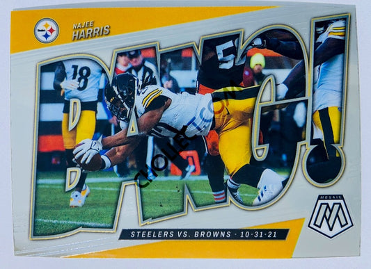 Najee Harris - Pittsburgh Steelers 2022 Panini Mosaic Bang! Insert #B-8