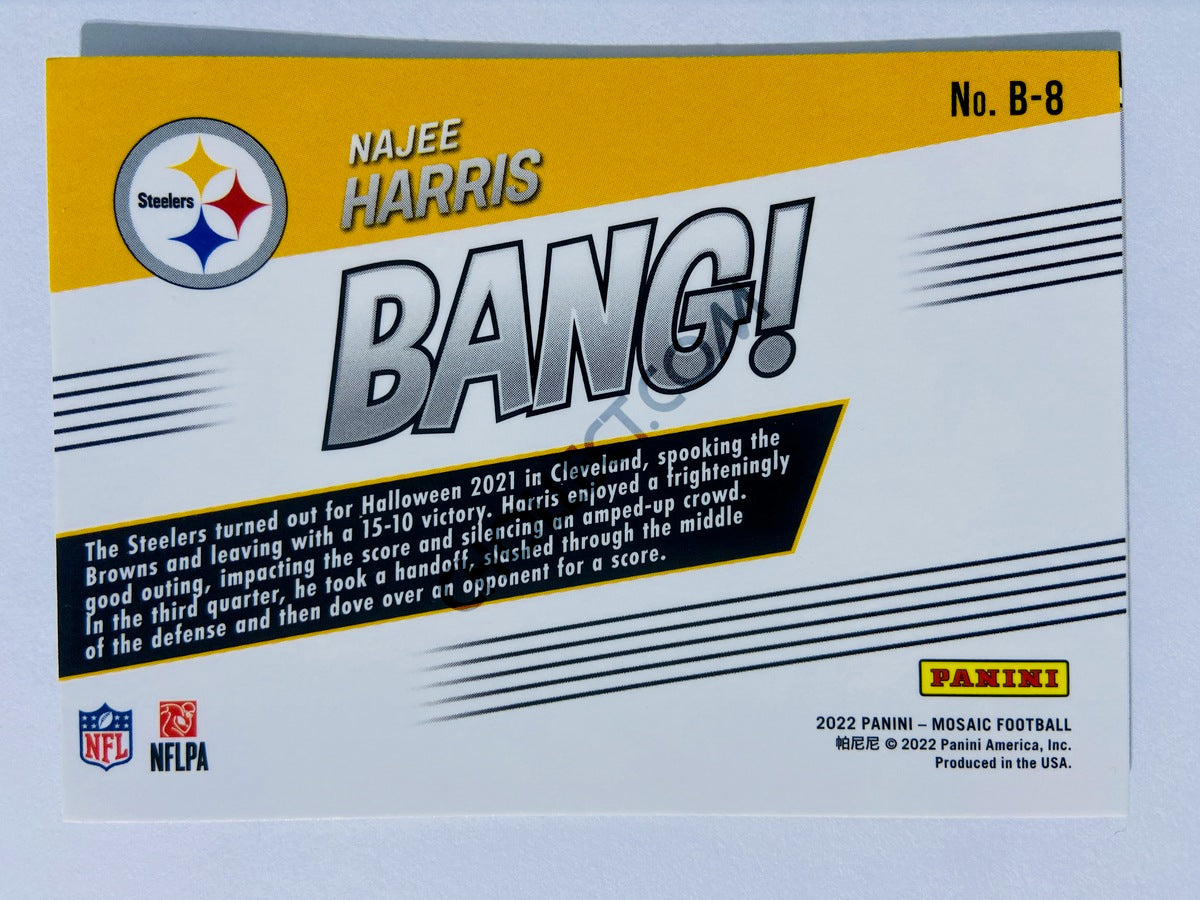 Najee Harris - Pittsburgh Steelers 2022 Panini Mosaic Bang! Insert #B-8