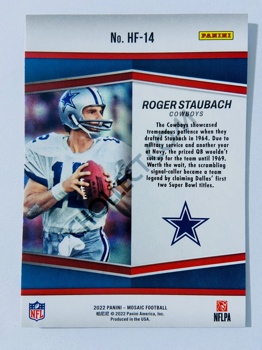 Roger Staubach - Dallas Cowboys 2022 Panini Mosaic HoloFame Insert #HF-14