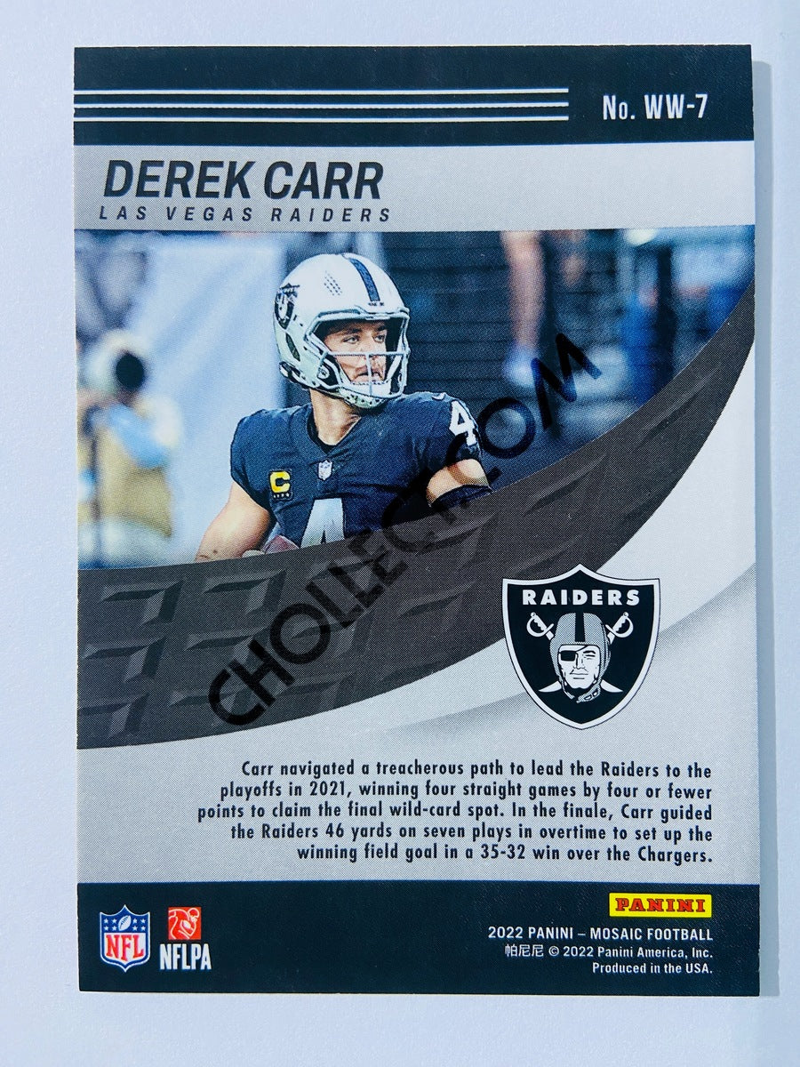 Derek Carr - Las Vegas Raiders 2022 Panini Mosaic Will to Win Insert #WW-7