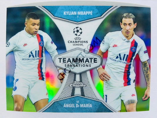 Kylian Mbappe / Angel Di Maria – Paris Saint-Germain 2019-20 Topps Chrome UEFA TS-MD