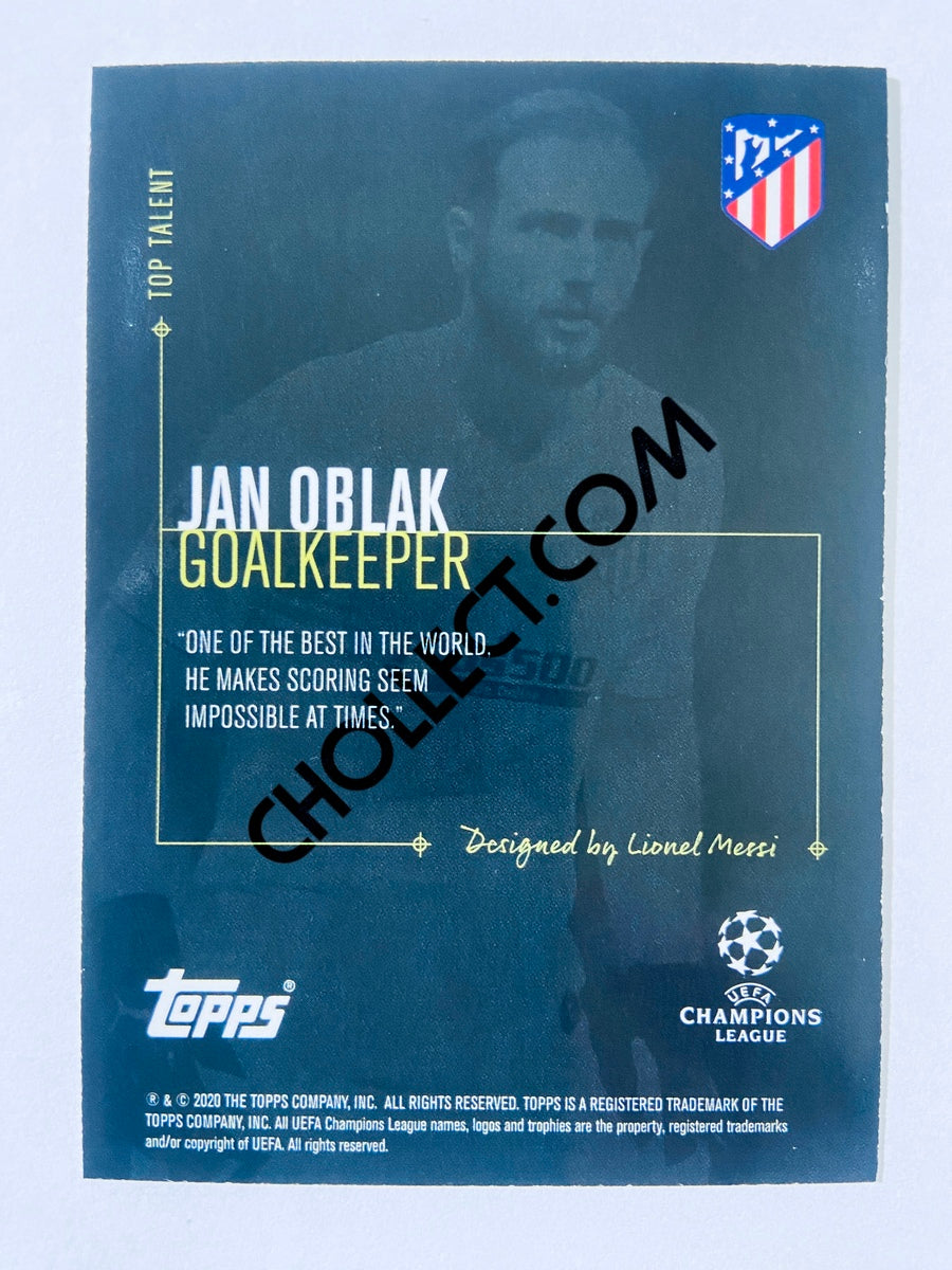 Jan Oblak - Atletico de Madrid 2020 Topps Designed by Messi Top Talent