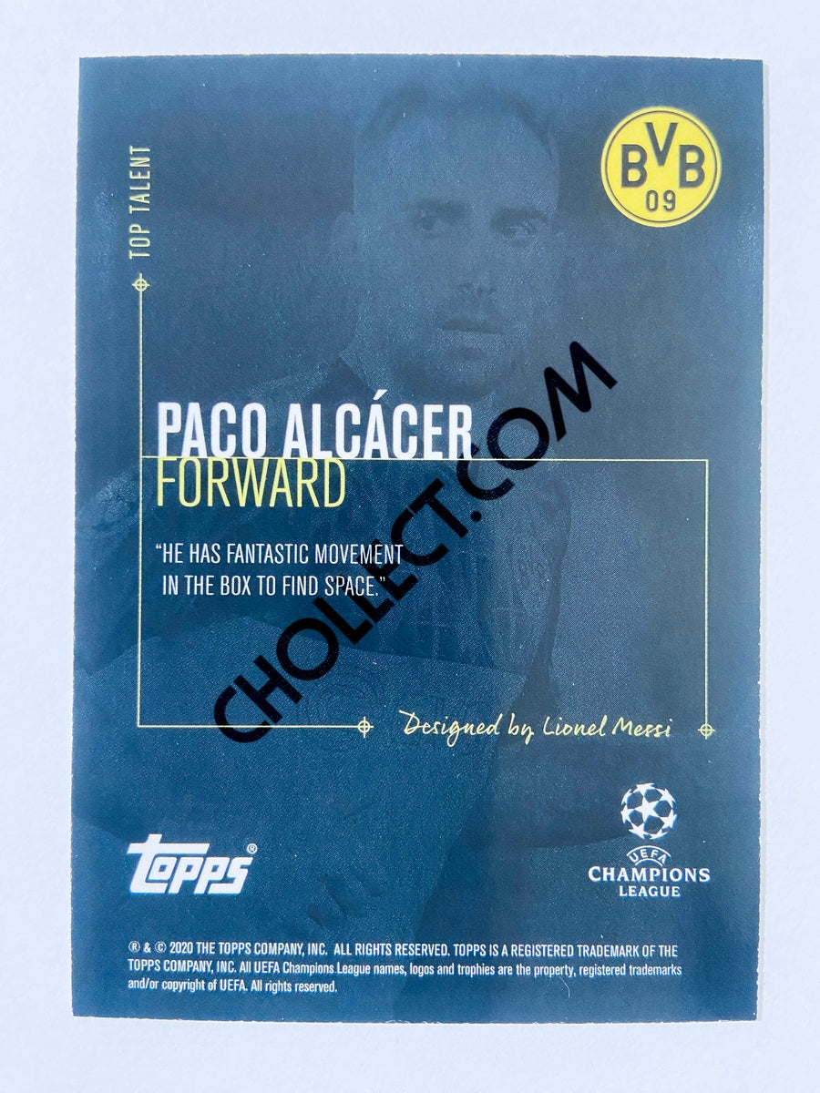 Paco Alcacer - Borussia Dortmund 2020 Topps Designed by Messi Top Talent