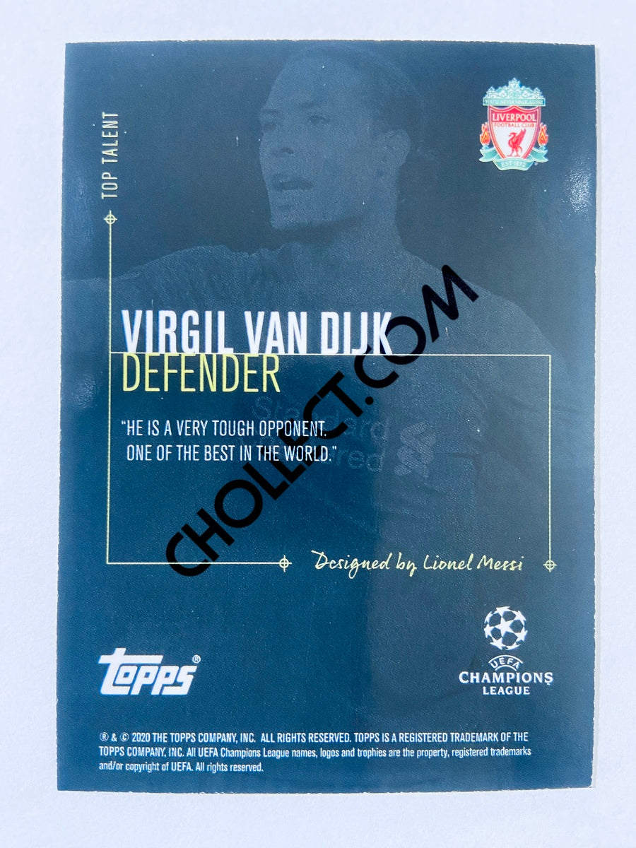 Virgil Van Dijk - Liverpool FC 2020 Topps Designed by Messi Top Talent