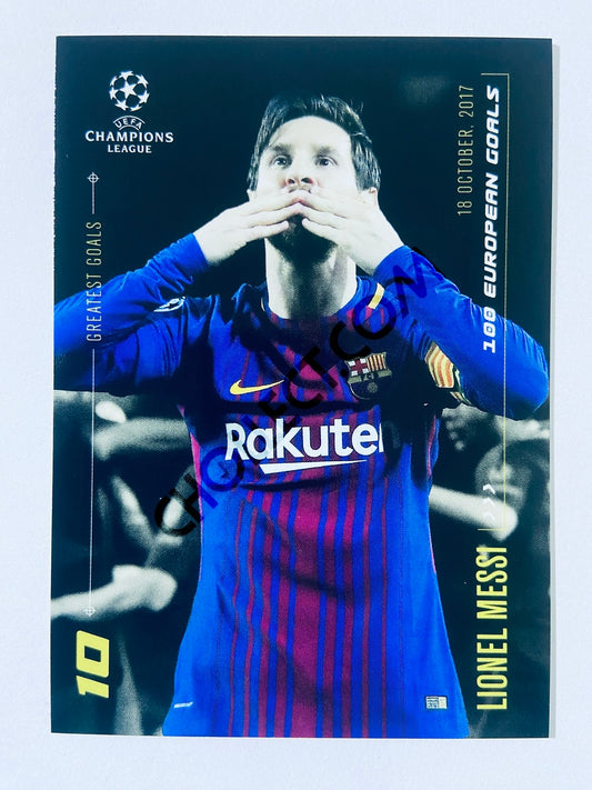 Lionel Messi – FC Barcelona 2020 Topps Designed by Messi Greatest Goals 100 European Goals