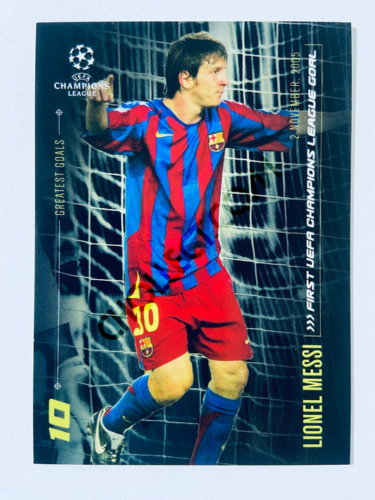 Lionel Messi – FC Barcelona 2020 Topps Designed by Messi Greatest Goals 1st UCL Goal